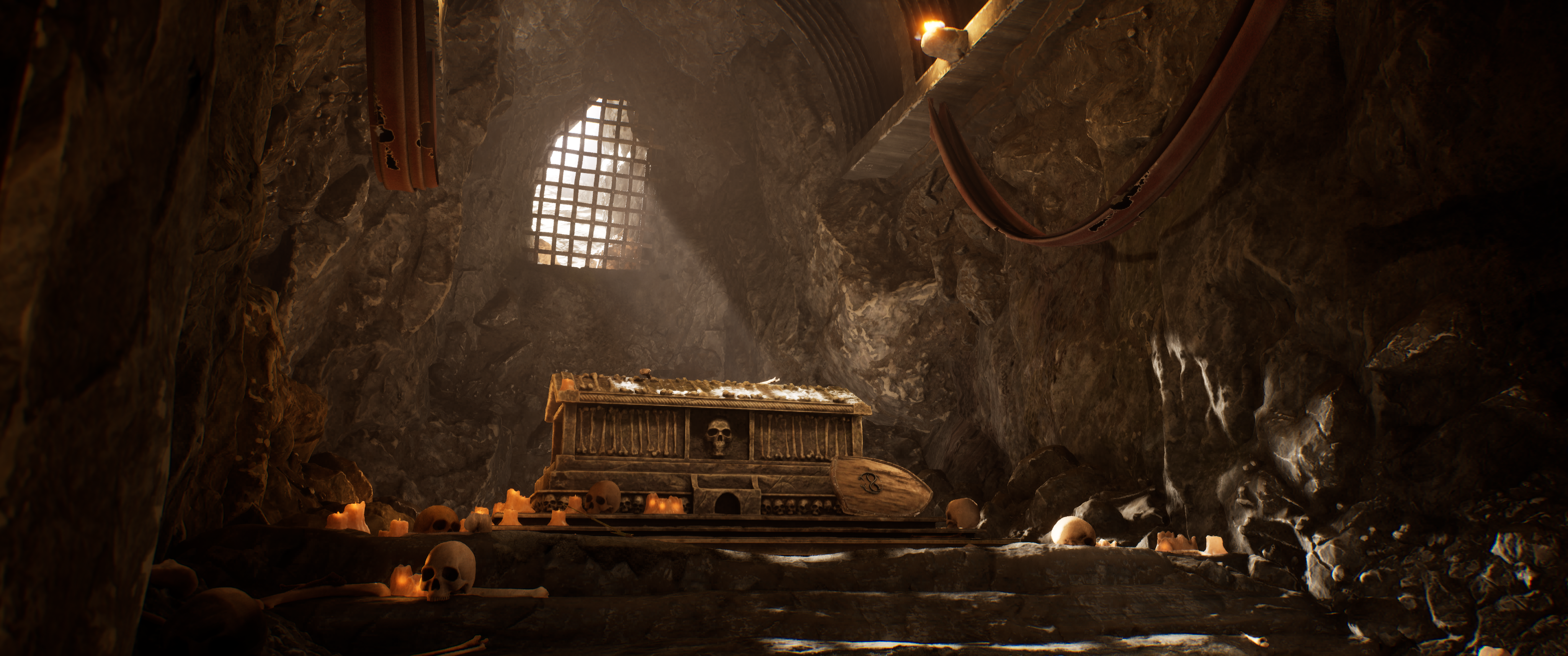 Dungeon Crawl — dark stone environment with moody lighting